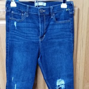 Abercrombie & Fitch Women’s Size 4R Distressed Skinny Stretch Blue Jeans